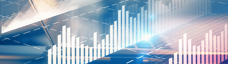 Abstract line and bar charts