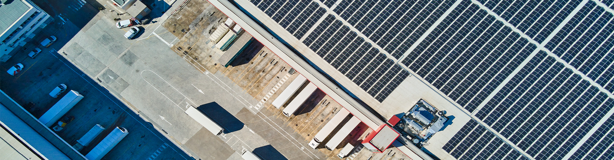 Solar panels on the rooftop of a warehouse leased to Sonae and owned by W. P. Carey