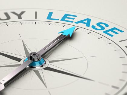 Compass pointing to lease