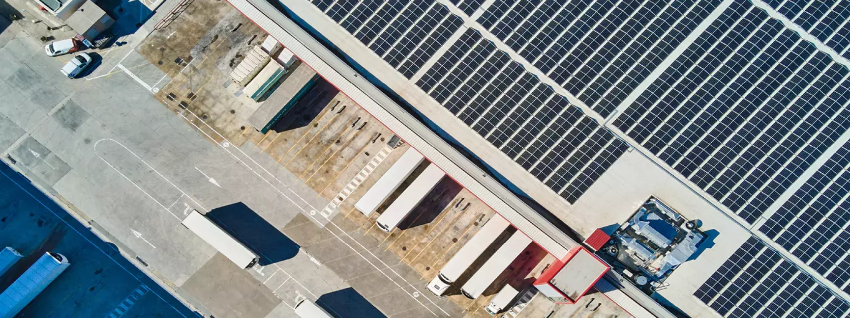 Solar panels on the rooftop of a warehouse leased to Sonae and owned by W. P. Carey